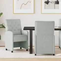vidaXL Sillas-Sillas de Comedor con Ruedas 2 pcs 58 x 67 x 97 cm