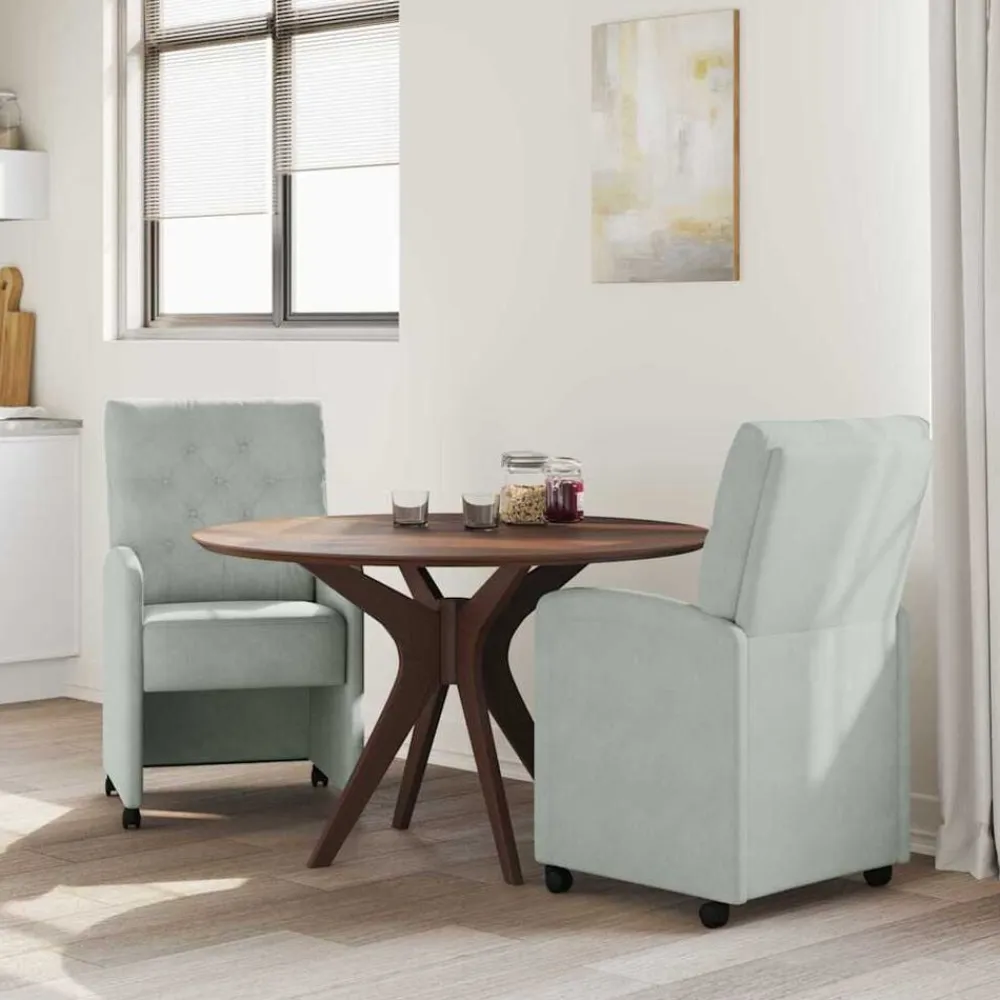 vidaXL Sillas-Sillas de Comedor con Ruedas 2 pcs 58 x 67 x 97 cm