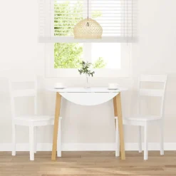 vidaXL Sillas de comedor 2 unidades madera maciza de caucho Blanco Clearance