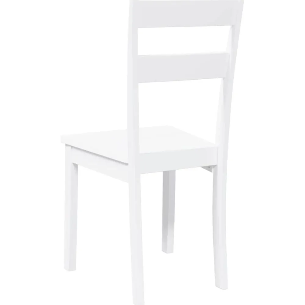 vidaXL Sillas de comedor 2 unidades madera maciza de caucho Blanco Clearance