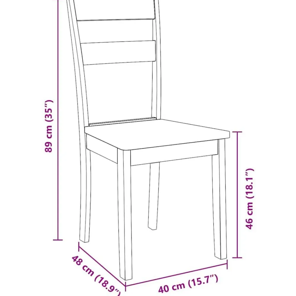 vidaXL Sillas de comedor 2 unidades madera maciza de caucho Blanco Clearance