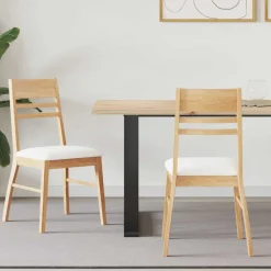 vidaXL Sillas de comedor 2 pcs Natural 43 x 54 x 89 cm Natural y Hot