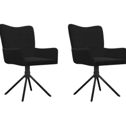 vidaXL Sillas-Sillas de comedor giratorias 2 uds terciopelo