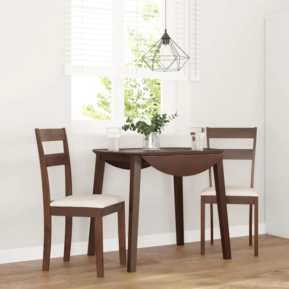 vidaXL Sillas-Sillas de comedor con cojines 2 uds madera maciza marrón caucho