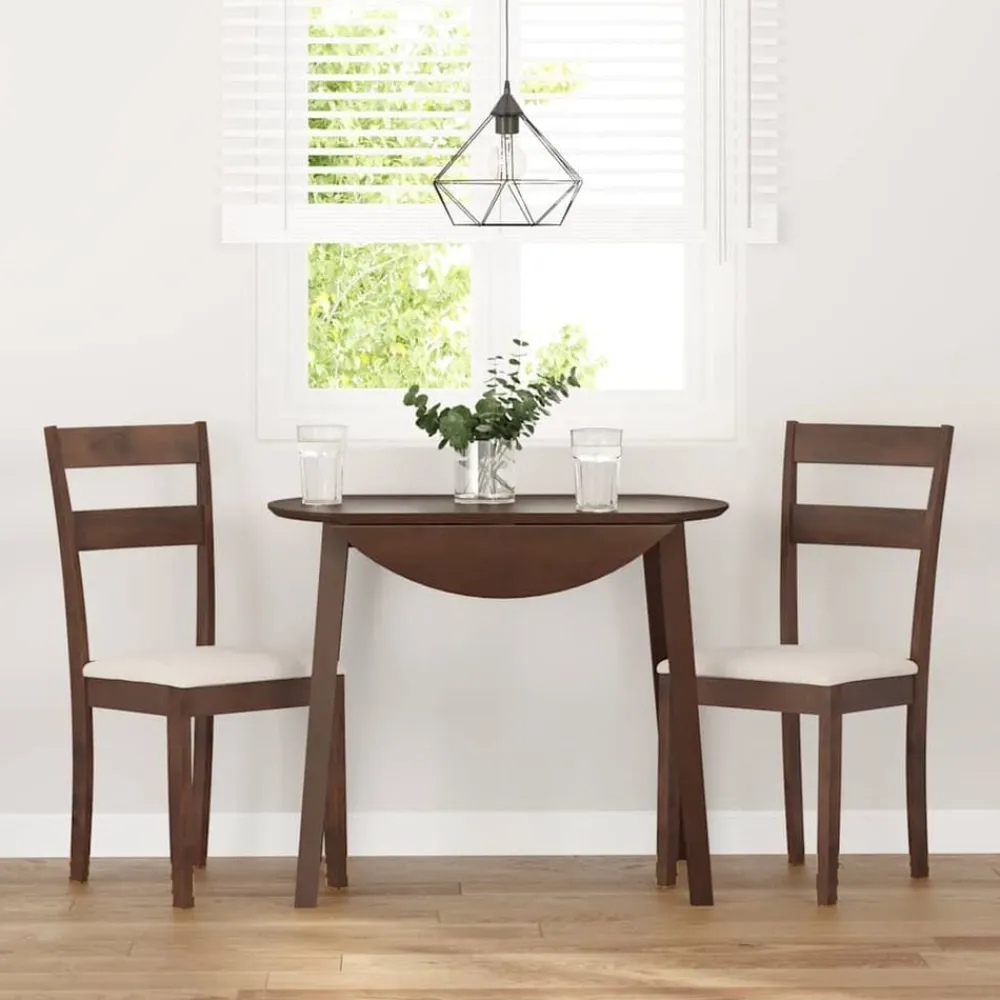 vidaXL Sillas-Sillas de comedor con cojines 2 uds madera maciza marrón caucho
