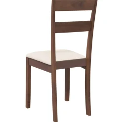 vidaXL Sillas-Sillas de comedor con cojines 2 uds madera maciza marrón caucho