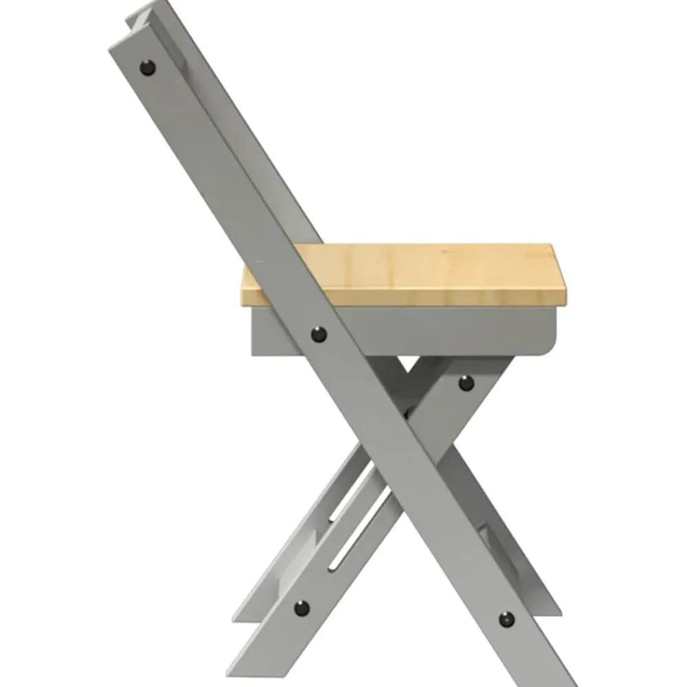 vidaXL Sillas-Sillas de comedor plegables 4 uds Corona madera pino