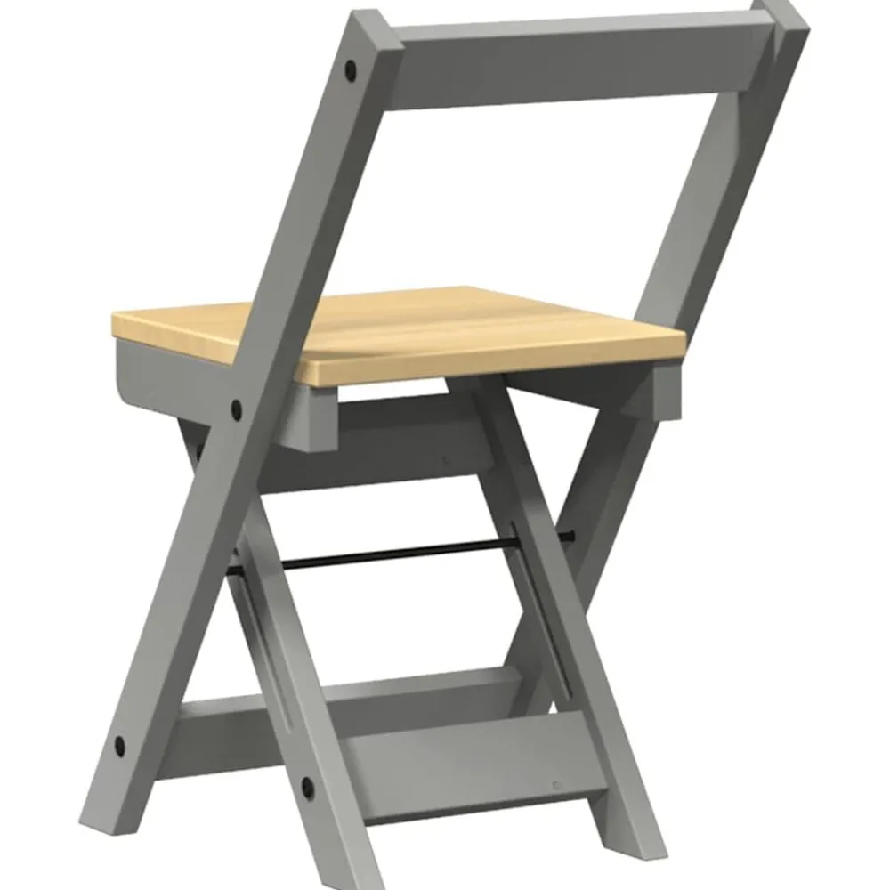 vidaXL Sillas-Sillas de comedor plegables 4 uds Corona madera pino