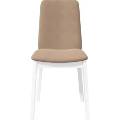 vidaXL Sillas de comedor con cojines 2uds madera maciza blanco caucho Blanco y marrón Best