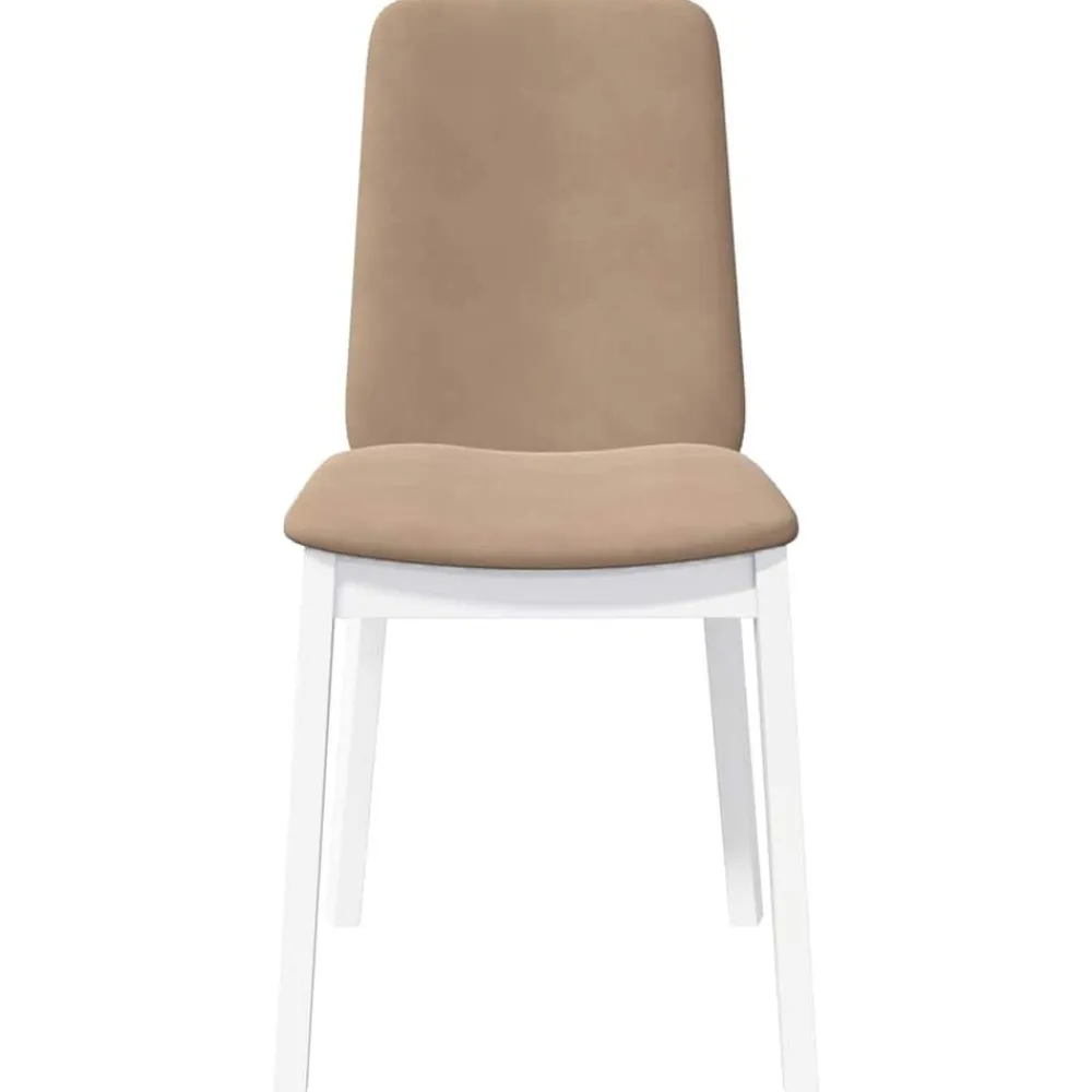 vidaXL Sillas de comedor con cojines 2uds madera maciza blanco caucho Blanco y marrón Best