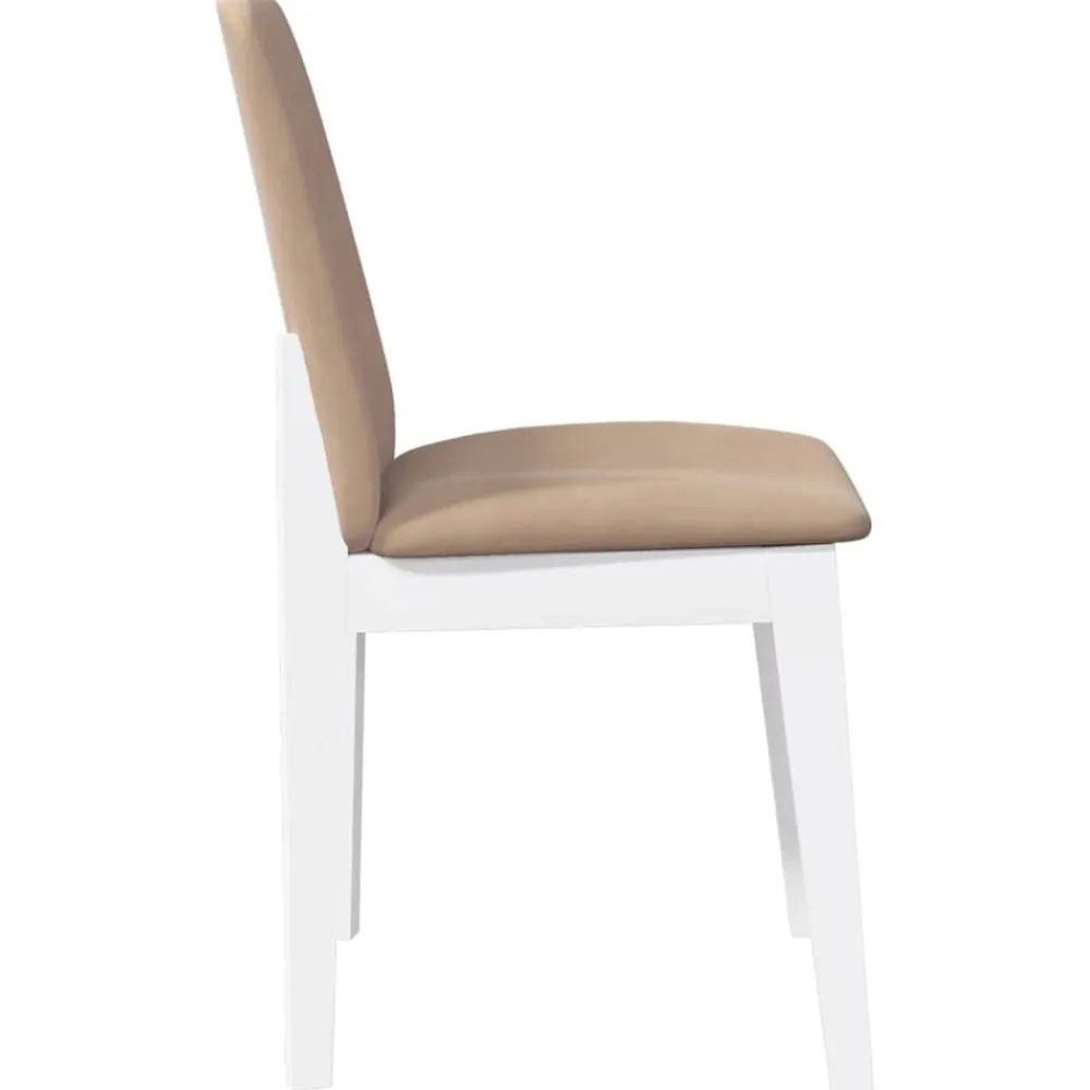 vidaXL Sillas de comedor con cojines 2uds madera maciza blanco caucho Blanco y marrón Best