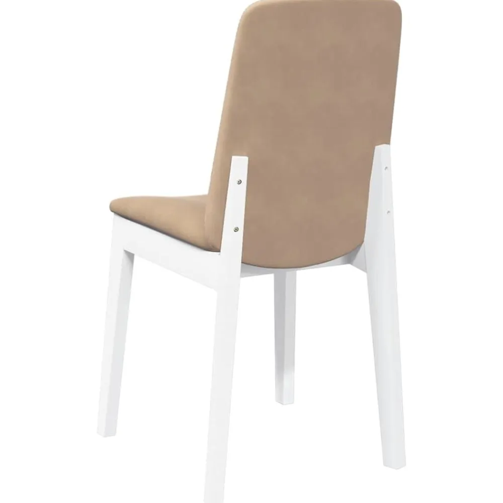 vidaXL Sillas de comedor con cojines 2uds madera maciza blanco caucho Blanco y marrón Best