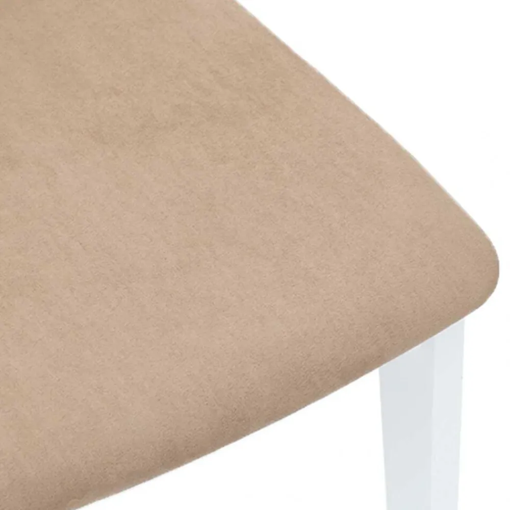 vidaXL Sillas de comedor con cojines 2uds madera maciza blanco caucho Blanco y marrón Best