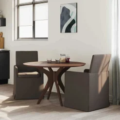 vidaXL Sillas-Sillas de comedor 2 pcs 57 x 67 x 95 cm Lino