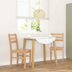 vidaXL Sillas de comedor 2 unidades madera maciza de caucho Natural Outlet