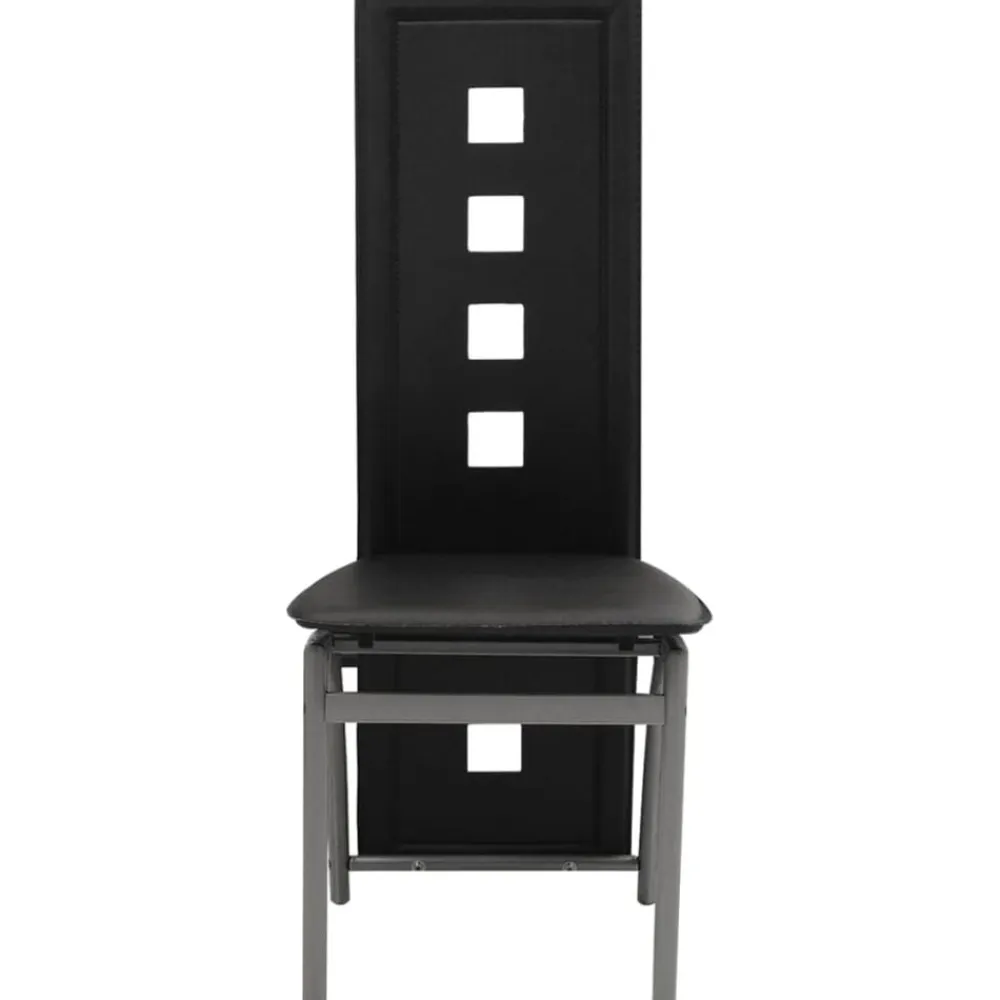 vidaXL Sillas de comedor 2 unidades cuero sintético Negro New
