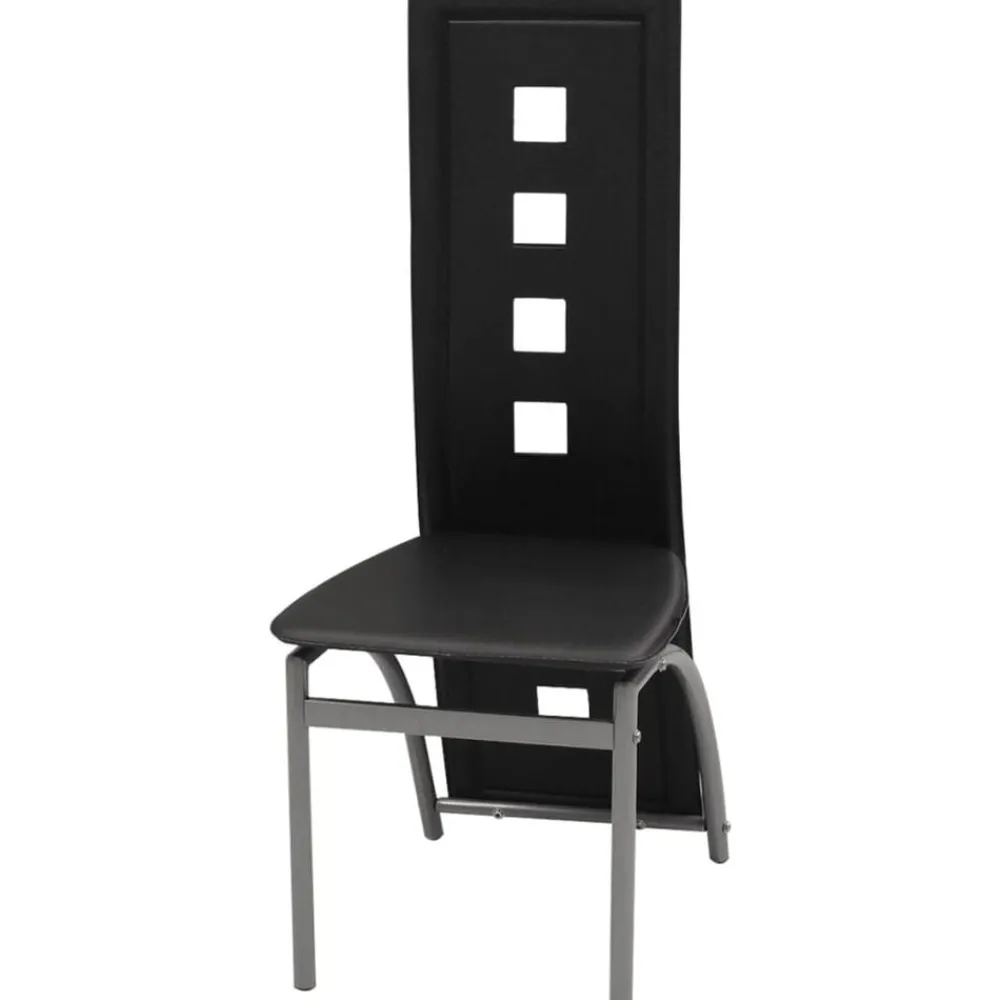 vidaXL Sillas de comedor 2 unidades cuero sintético Negro New