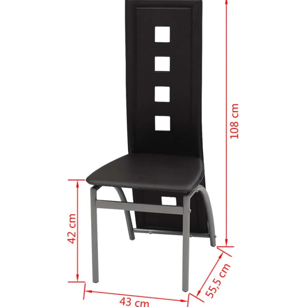 vidaXL Sillas de comedor 2 unidades cuero sintético Negro New
