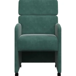 vidaXL Sillas de Comedor con Ruedas 2 pcs 58 x 65 x 98 cm Verde oscuro Clearance