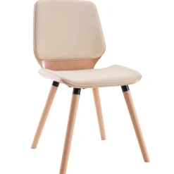 vidaXL Sillas de comedor 2 unidades cuero sintético crema marrón claro y crema