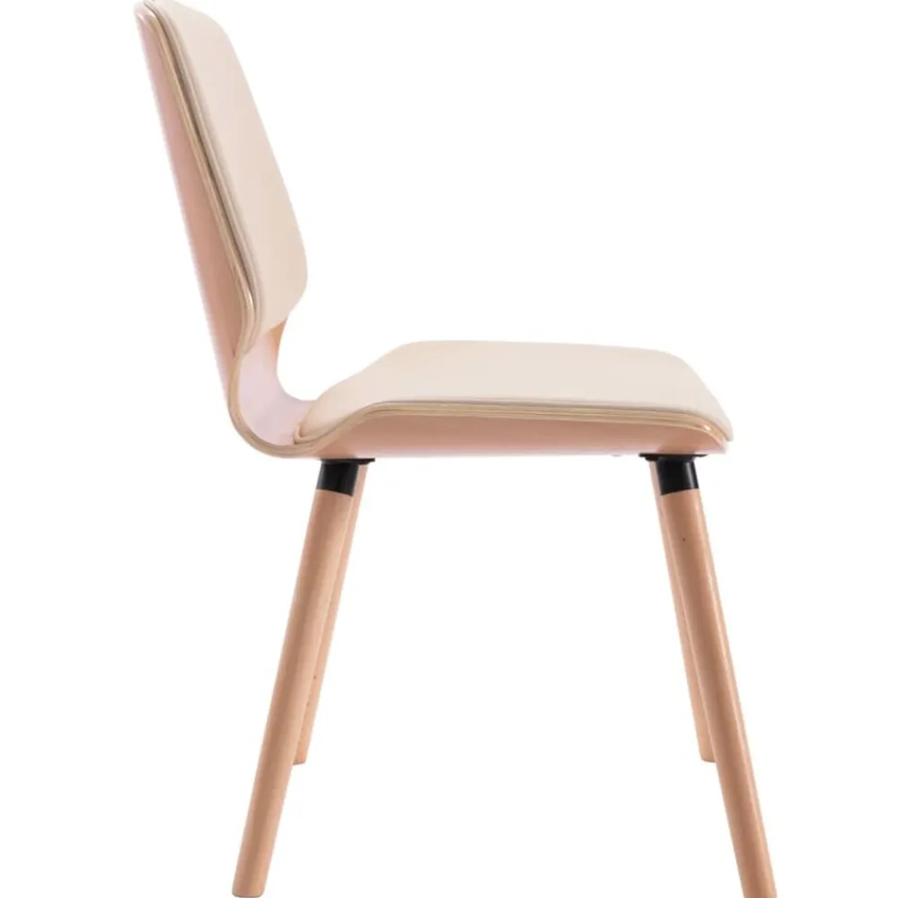 vidaXL Sillas de comedor 2 unidades cuero sintético crema marrón claro y crema