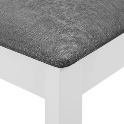 vidaXL Sillas-Sillas de comedor con cojines 4 unidades madera maciza blanca