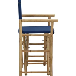 vidaXL Sillas de director plegables 2 piezas bambú y tela Azul Best