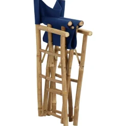 vidaXL Sillas de director plegables 2 piezas bambú y tela Azul Best
