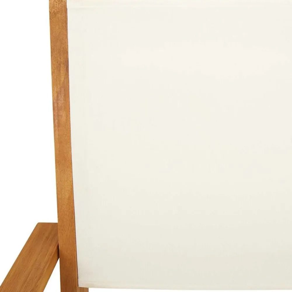 vidaXL Sillas de jardín 2 uds madera maciza acacia y tela blanco Crema Sale