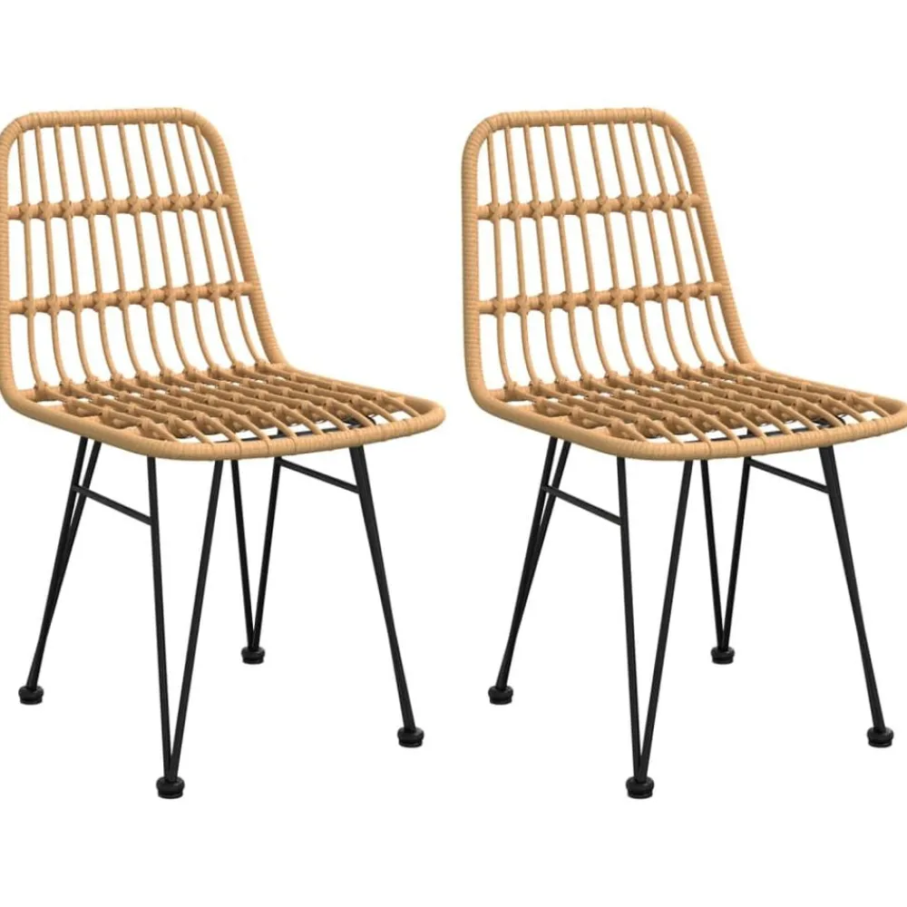 vidaXL Muebles De Jardín-Sillas de jardín 2 unidades ratán sintético 48x62x84 cm