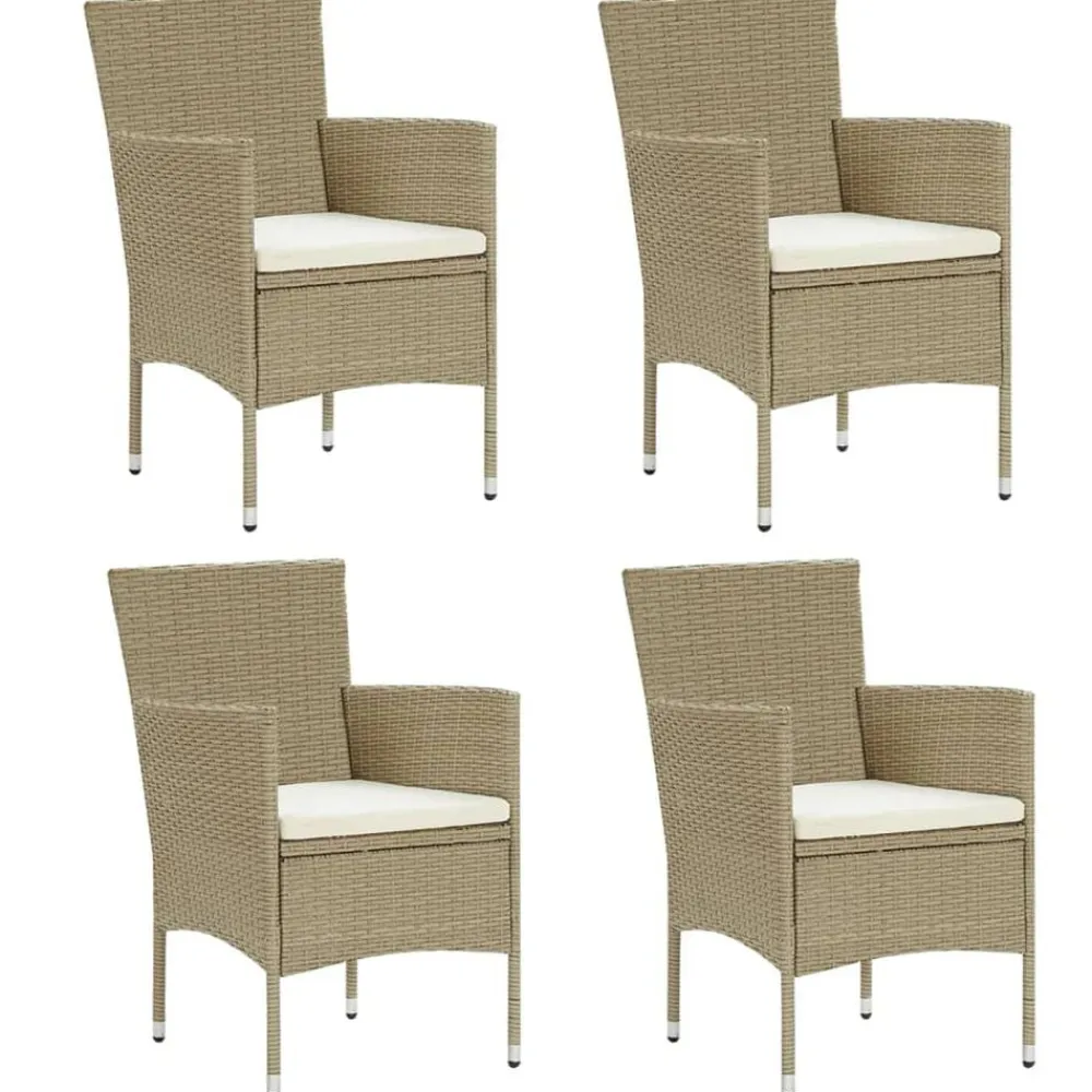 vidaXL Muebles De Jardín-Sillas de jardín 4 unidades ratán sintético