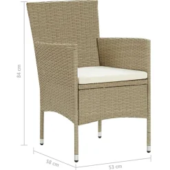 vidaXL Muebles De Jardín-Sillas de jardín 4 unidades ratán sintético