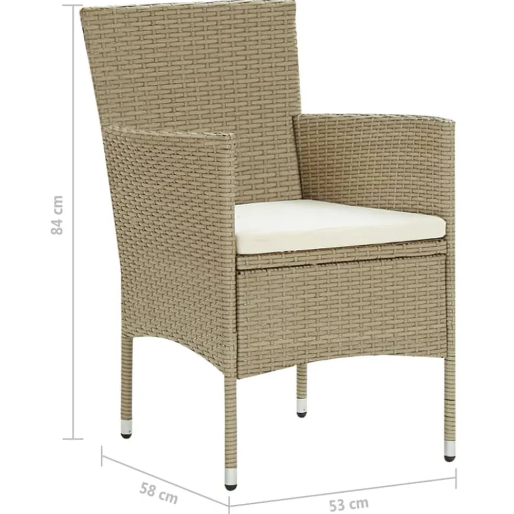 vidaXL Muebles De Jardín-Sillas de jardín 4 unidades ratán sintético