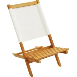 vidaXL Muebles De Jardín-Sillas de jardín 2 uds madera maciza acacia y tela blanco