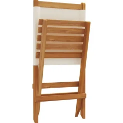 vidaXL Muebles De Jardín-Sillas de jardín 2 uds madera maciza acacia y tela blanco