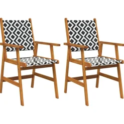vidaXL Muebles De Jardín-Sillas de jardín 2 unidades madera maciza de acacia