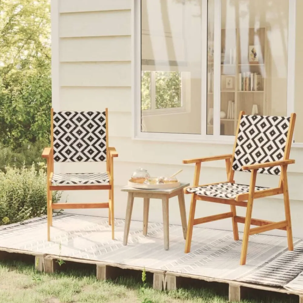 vidaXL Muebles De Jardín-Sillas de jardín 2 unidades madera maciza de acacia