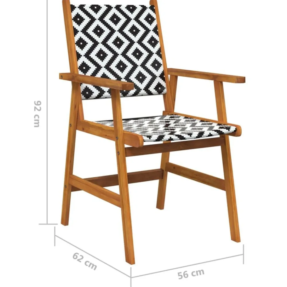 vidaXL Muebles De Jardín-Sillas de jardín 2 unidades madera maciza de acacia