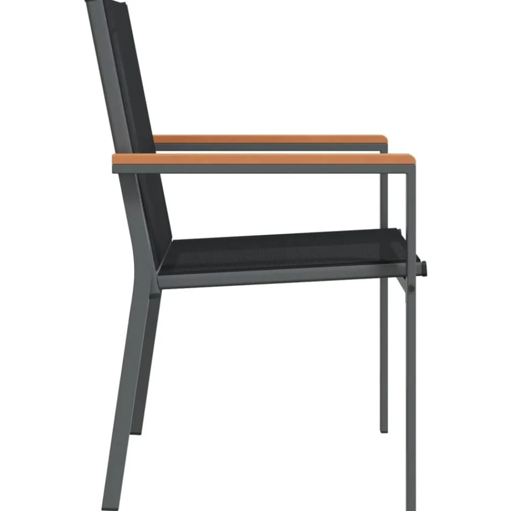 vidaXL Sillas de jardín 2 uds textilene y acero negro 55x61,5x90 cm Outlet