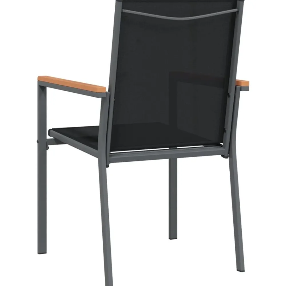 vidaXL Sillas de jardín 2 uds textilene y acero negro 55x61,5x90 cm Outlet