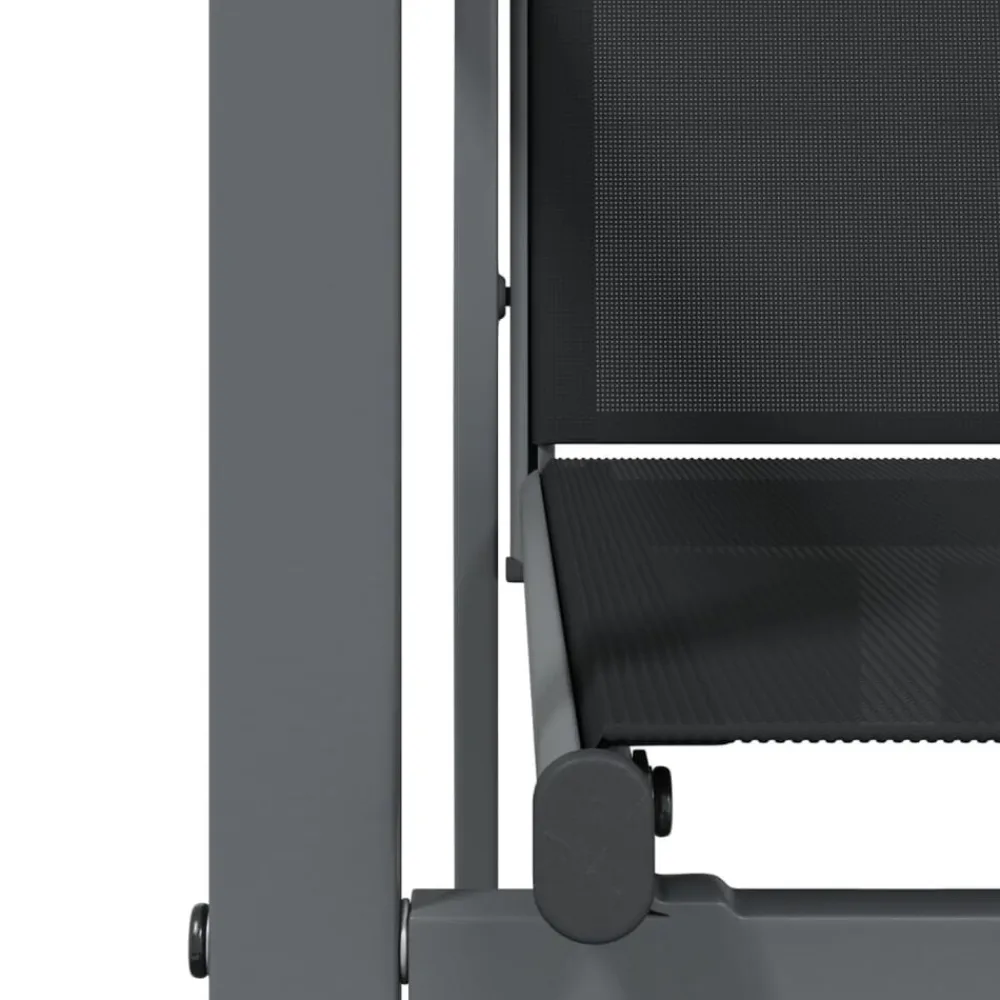 vidaXL Sillas de jardín 2 uds textilene y acero negro 55x61,5x90 cm Outlet