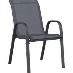 vidaXL Muebles De Jardín-Sillas de jardín apilables 2 unidades textilene