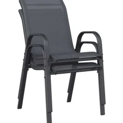 vidaXL Muebles De Jardín-Sillas de jardín apilables 2 unidades textilene