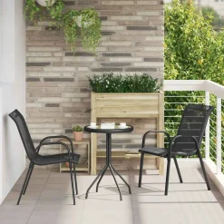 vidaXL Muebles De Jardín-Sillas de jardín apilables 2 unidades textilene