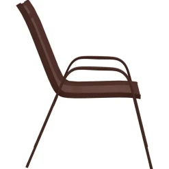 vidaXL Sillas de jardín apilables 2 unidades textilene marrón Marrón Best