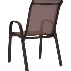 vidaXL Sillas de jardín apilables 2 unidades textilene marrón Marrón Best