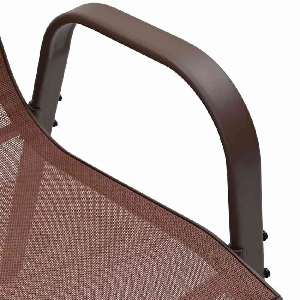 vidaXL Sillas de jardín apilables 2 unidades textilene marrón Marrón Best