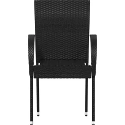 vidaXL Muebles De Jardín-Sillas de jardín apilables 2 unidades ratán sintético