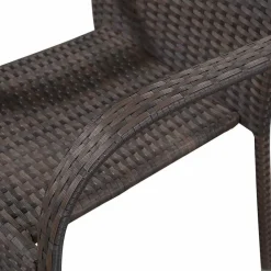 vidaXL Sillas de jardín apilables 2 unidades ratán sintético marrón Marr&oacute;n Clearance