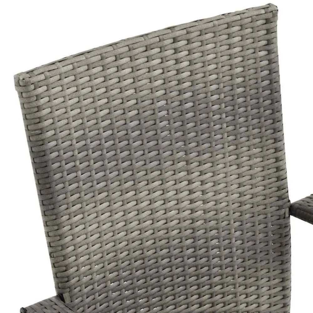 vidaXL Sillas de jardín apilables 2 unidades ratán sintético Gris Hot